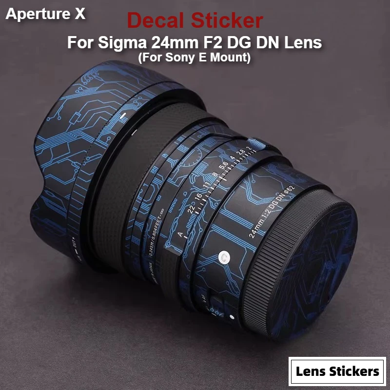 Фото Защитная виниловая пленка-наклейка для объектива Sigma 24mm F2 DG DN для Sony E Mount, защитное покрытие для корпуса объектива 24 F/2 №1