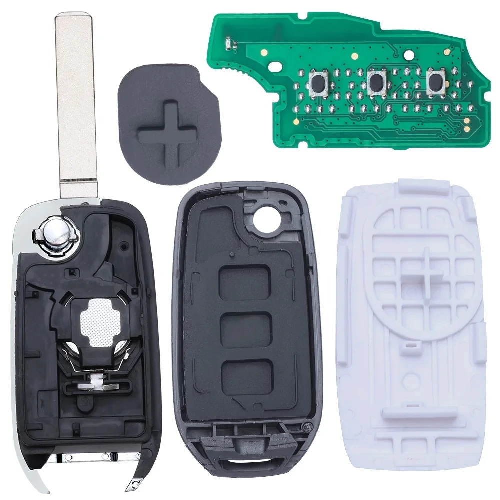 KEYECU 3 кнопки 433 МГц 4A чип для Renault Megane III Kadjar Captur символ Dacia Duster автофлип