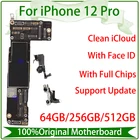 Оригинальная материнская плата для iPhone 12 Pro, безс идентификацией по лицу, поддержка системы обновления, очистка iCloud, заменяемая пластина для платы iPhone12 Pro