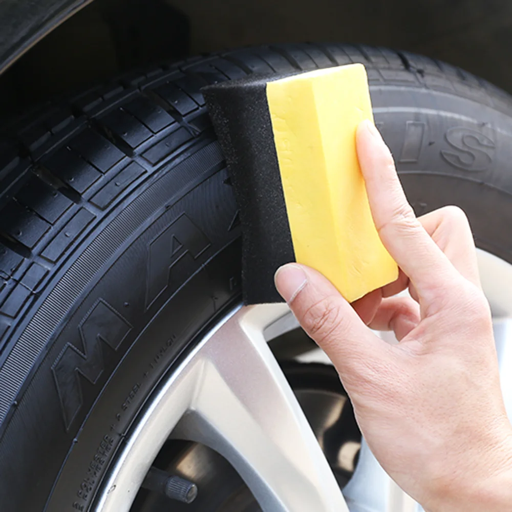 

1Pcs Car Tyre Cleaning Sponge Tool Waxing Polishing Brush For ALFA ROMEO giulietta mito 147 159 dacia duster LADA KIA