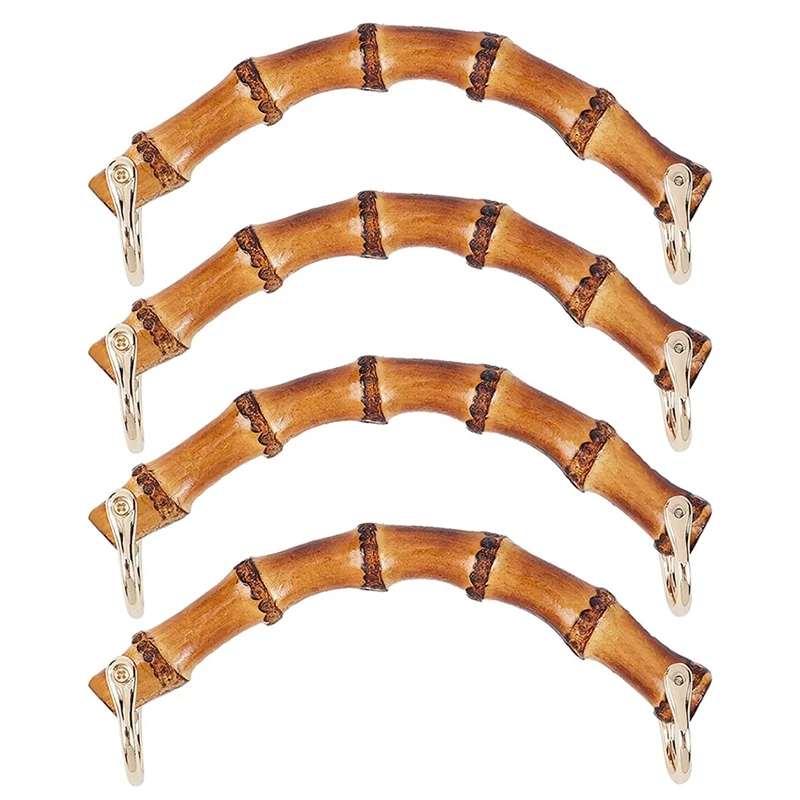 

4Pcs 185Mm Bamboo Bag Handles Buckles Bags Strap Wooden Purse Frame Kiss Clasp Wallet Connector DIY Accessories