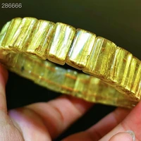 natural gold rutilated quartz bracelet 11 7x7 7x5 7mm bangle brazil titanium rutilated clear rectangle beads aaaaaaa