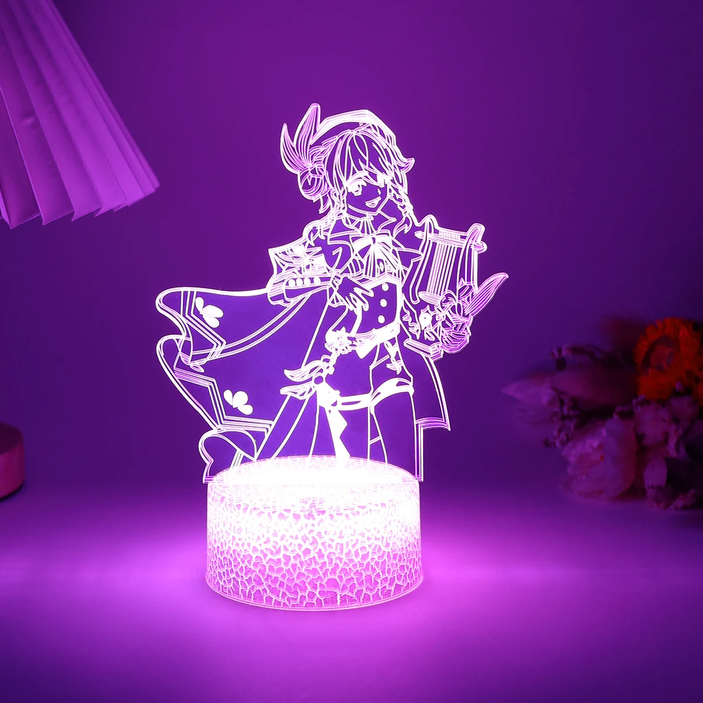 Игра Genshin Impact 3D светодиодный ночник Yae Miko акриловая доска сувенирная двухцветная
