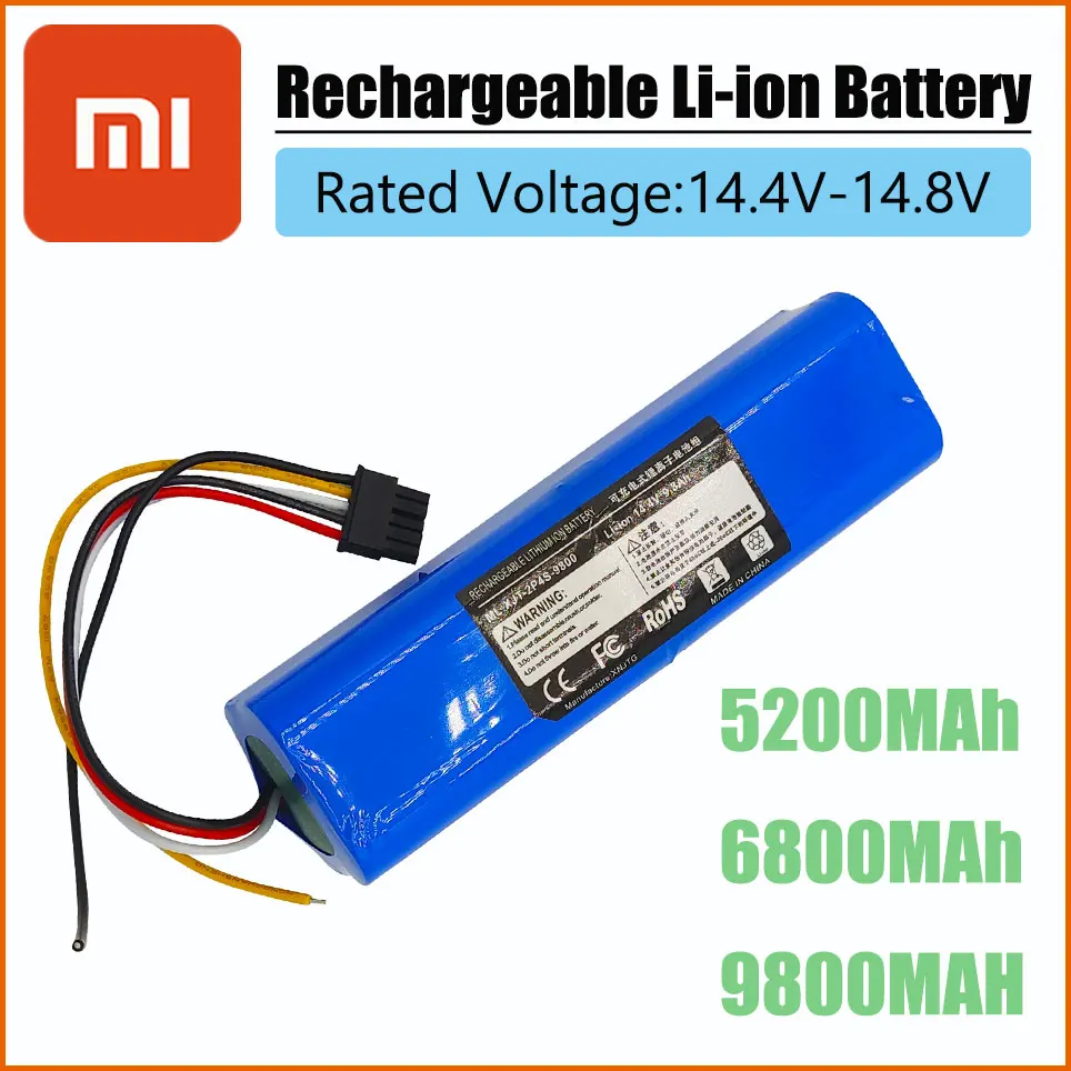 

Xiaomi 5600MAh/6800MAh/9800MAH Li-ion Battery For CECOTEC CONGA 5090 Robot Vacuum Cleaner 14.4V 14.8V INR18650 4S2P