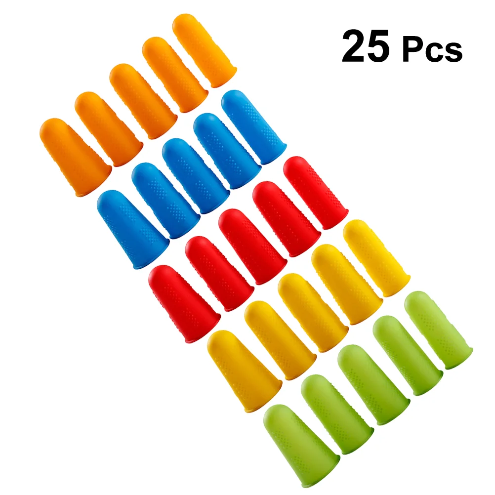 

25 Pcs High Temperature Resistance Finger Cover Protective Cots Silicone Protector Home Protectors