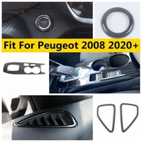 shift gear panel start stop button air ac outlet vent cover trim stainless steel accessories for peugeot 2008 2020 2022