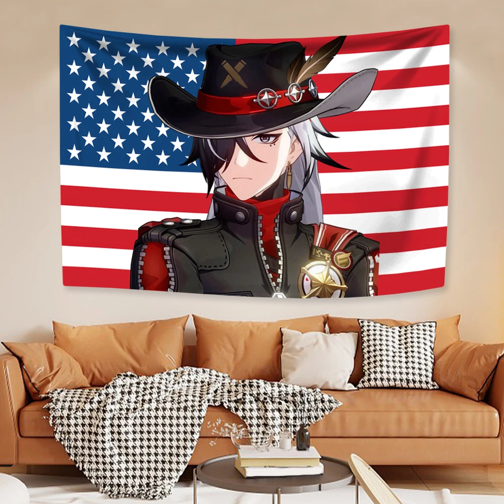 Игровой гобелен Boothills и аргентис американский флаг домашний декор эстетика