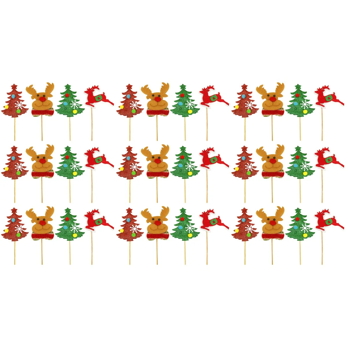 

Christmas Cake Cupcake Topper Picks Partyholiday Dessert Toppers Supplies Decoration Favors Deer Pick Merry Snowman Reindeer