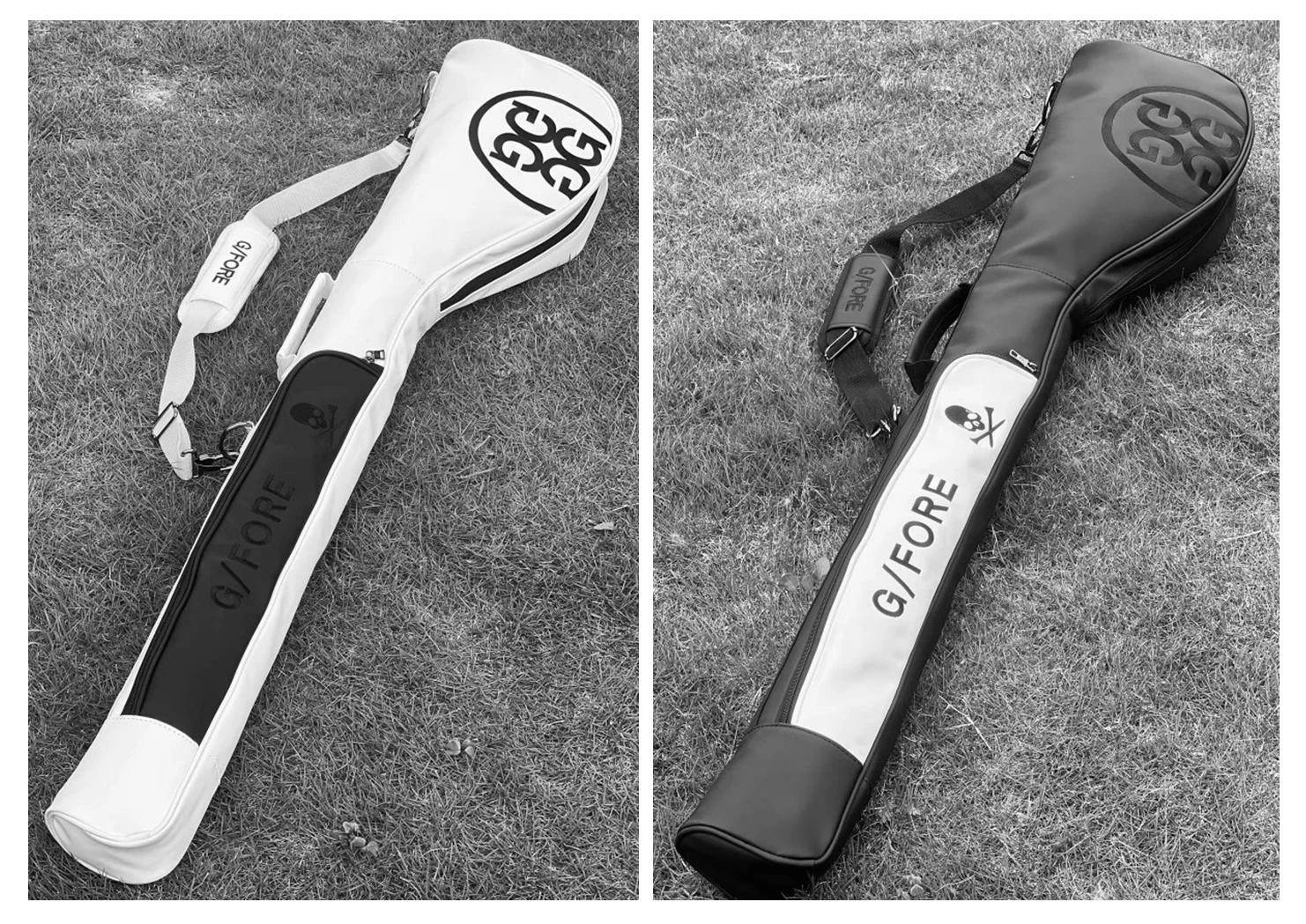 2022 New Golf Bag Foldable Soft Gun Bag Practice Golf Bag PU Waterproof Golf Club Bag White Black