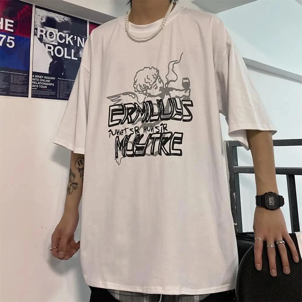 Аниме футболка Манга размера плюс лето свободного принт Ангел аниме