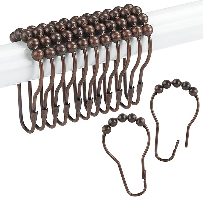 

Крючки для занавесок для душа из сатинового никеля, 12 шт.