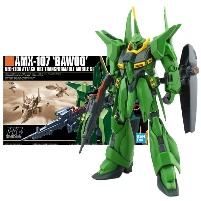 

Bandai Genuine Gundam Model Kit Anime Figure HGUC 1/144 AMX-107 Bawoo Collection Gunpla Anime Action Figure Toys for Children
