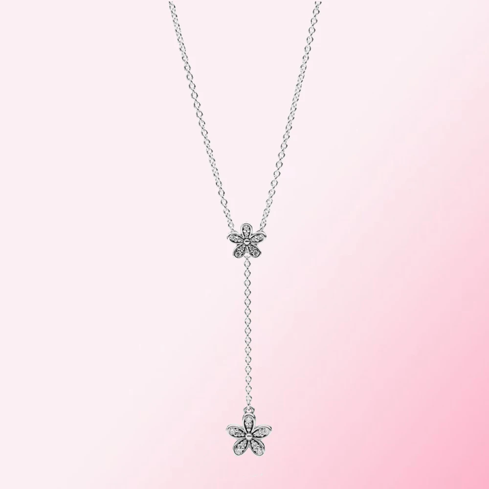 

Женское классическое ожерелье из серебра 2021 пробы с ослепительными маргаритками