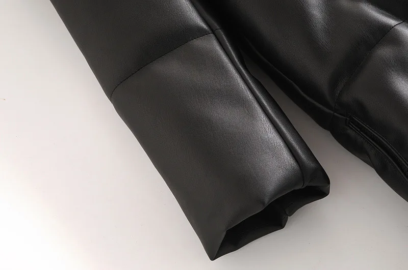 Fall Winter New Women's Jacket Thick Warm Faux Leather Parka Hooded Long Sleeve Coat for Women