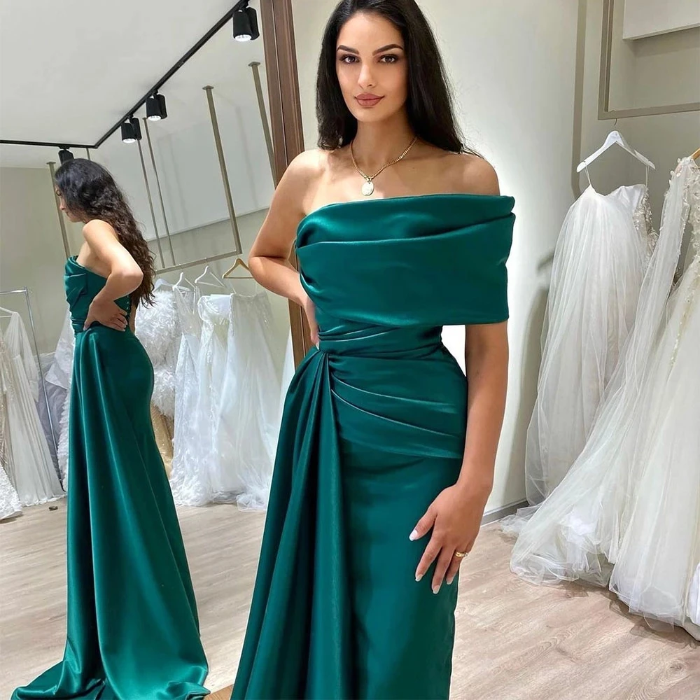 

2023 Summer And Autumn Sexy Women's Prom Gown Straples, Backless Floor Length Dress High-end Satin Off The Shoulder Vestidos