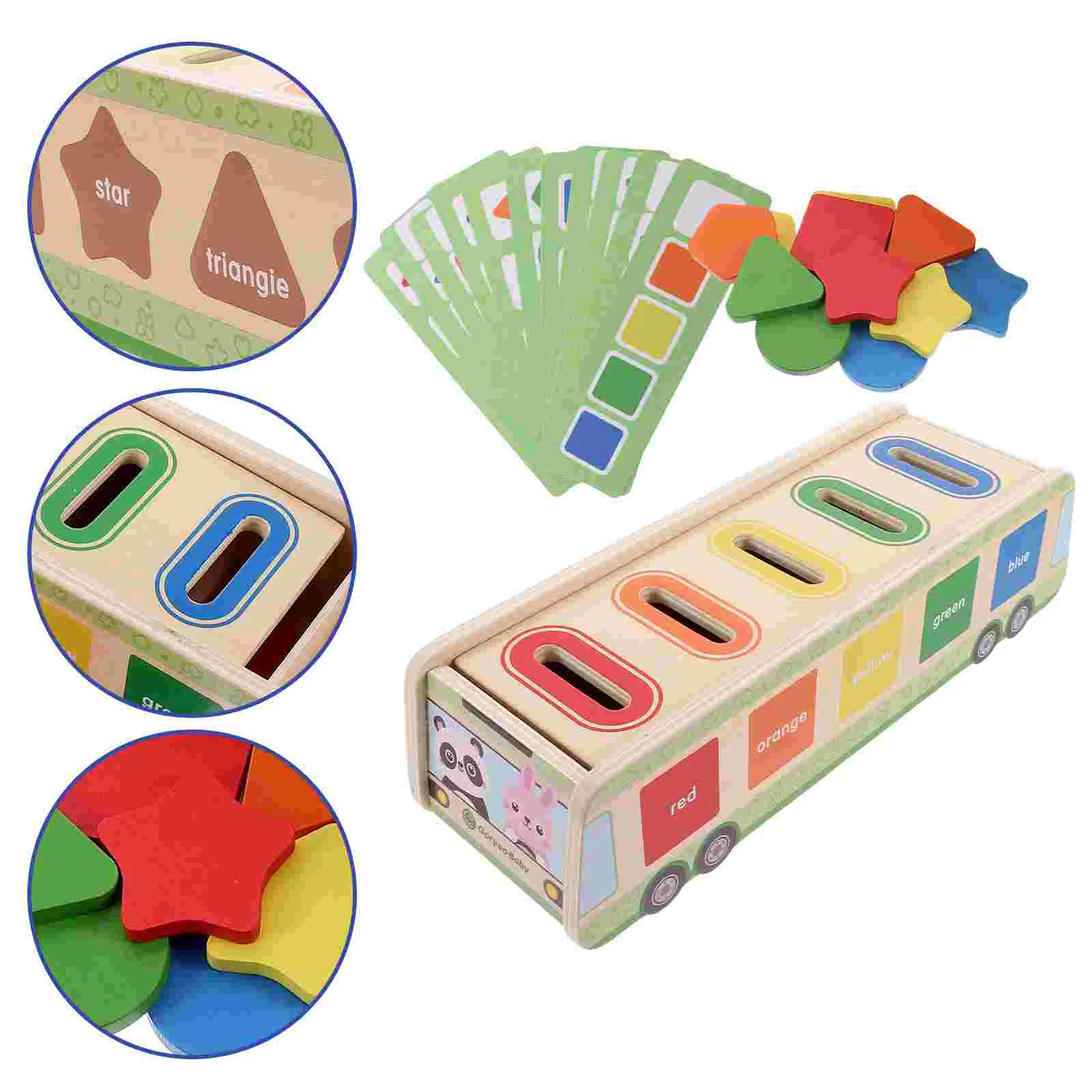 

Toys Kids Toddler Sensory Shape Portable Matching Color Cognition Wooden Learning Playthings Developmental