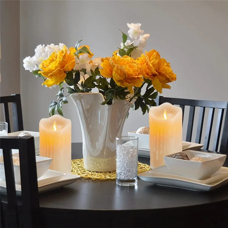 Светодиодные свечи мерцающие беспламенные перезаряжаемые из настоящего воска с