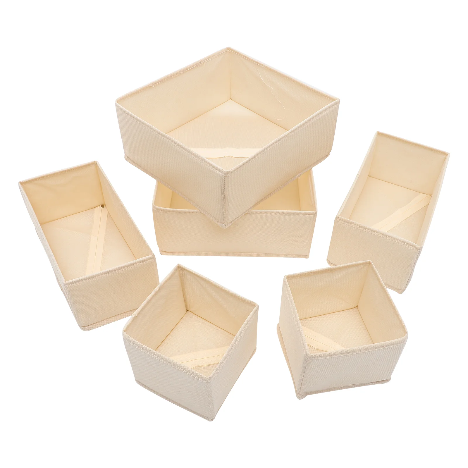 

6 Pcs Clothes Storage Box Wardrobe Containers Towel Organizer Closet Sock Case Holder Bins Fabric Cases Drawer organizers