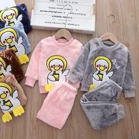 2022 autumn winter toddler baby boys girls clothes flannel home clothes outfirs set kids costumes infant children clothing 1 5y