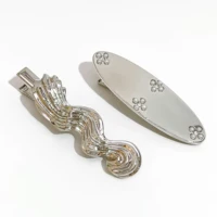 perisbox fashion chic silver color cute flower oval metal hair pin for women funny cream hair clip barrettes hair accessories
