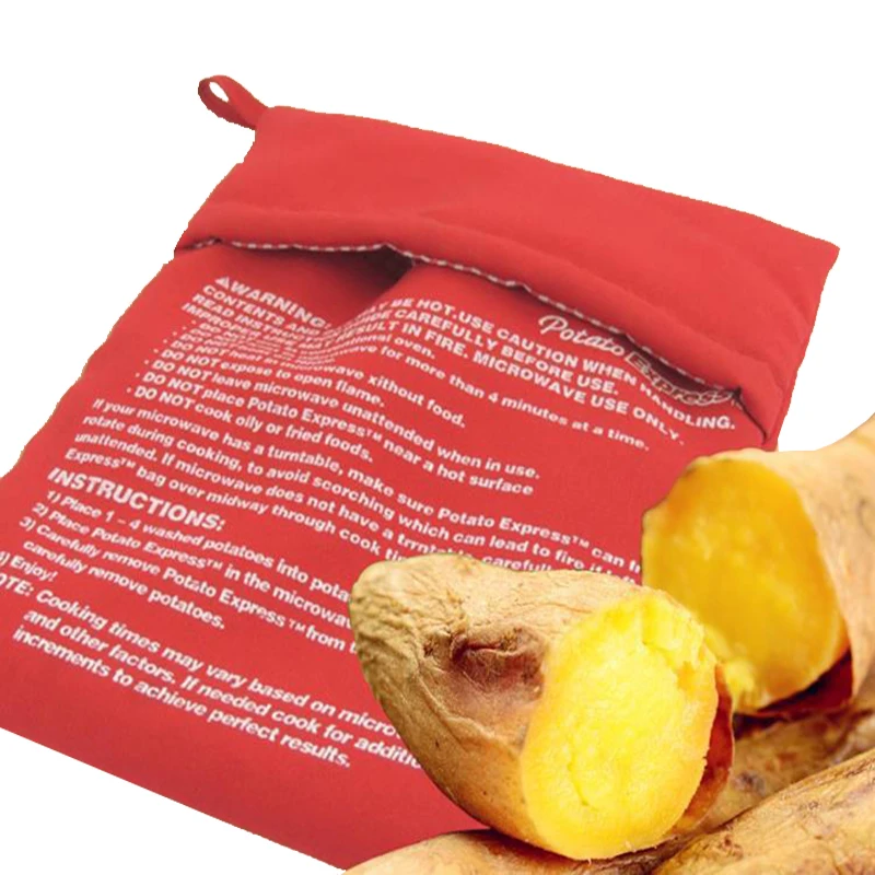 

New Kitchen Microwave Oven Baking Potato Bag Reusable Cooker Keep Warm Quick Baked Pouch Washable Cooking Heating Package Tools