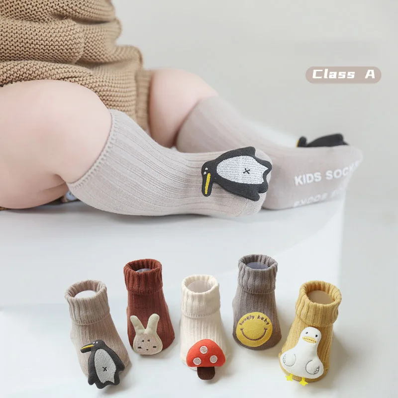 

Cute Cartoon Animal Baby Socks for Boy Girl Autumn Winter Soft Cotton Bear Cat Elephant Anti Slip Soled Newborn Toddler Socks