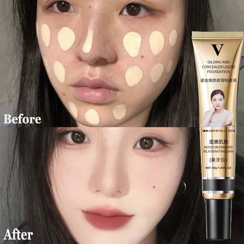 

Face Concealer Liquid Foundation Full Cover Dark Circles Acne Marks Waterproof Brighten Whitening Long Lasting BB Cream Makeup