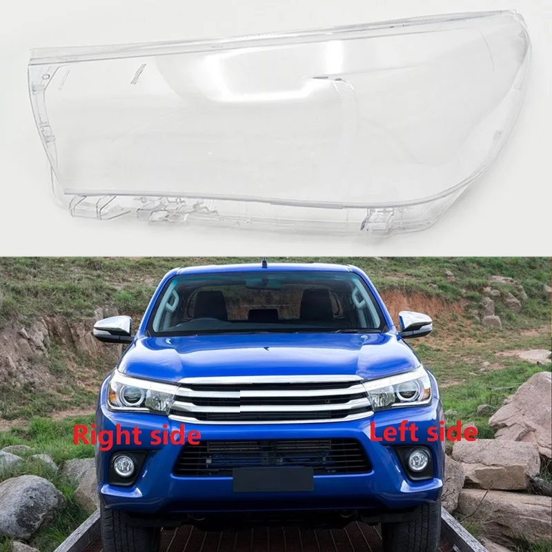 For Toyota Hilux 2015 2016 2017 ​2018 Front Headlamp Shell Headlights Transparent Lampshade Lamp Cover Lights Housing Glass Lens 1