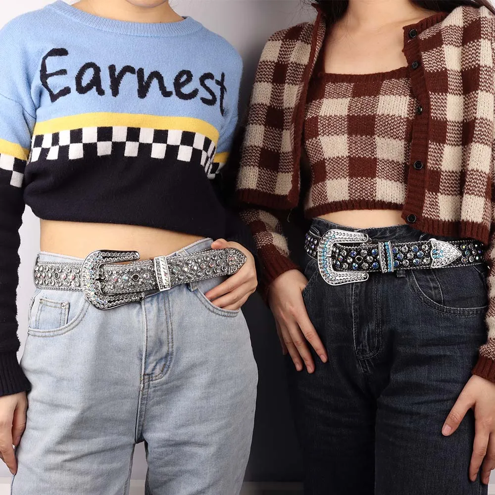 hot sale rhinestone belts for women man high quality luxury brand diamond designer belt for jeans cowboy cowgirl western cinto free global shipping