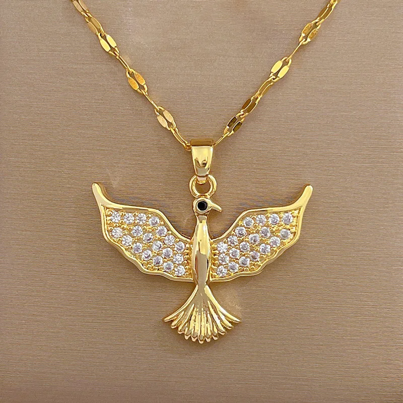 Женское Ожерелье MEYRROYU из нержавеющей стали с подвеской в виде летающей птицы 316