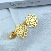 new hot sale glamour flower of life men woman stainless steel cufflinks business party wedding party preferred shirt accessories