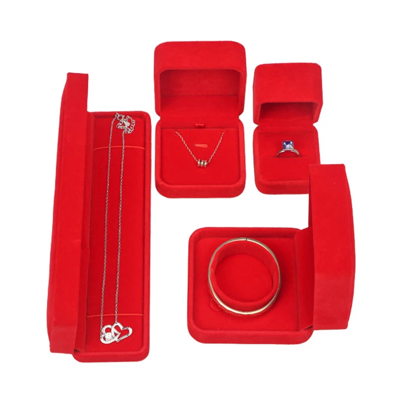 

Качественный чехол для хранения свадебных украшений, восхитительный красный синий бархатный органайзер для хранения колец, серег, ожерели...