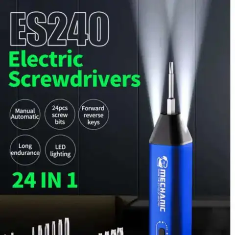 Механическая электрическая отвертка ES240, набор 24в1 для iPhone, мобильного телефона, камеры, часов, хост-ремонт, набор инструментов для разборки