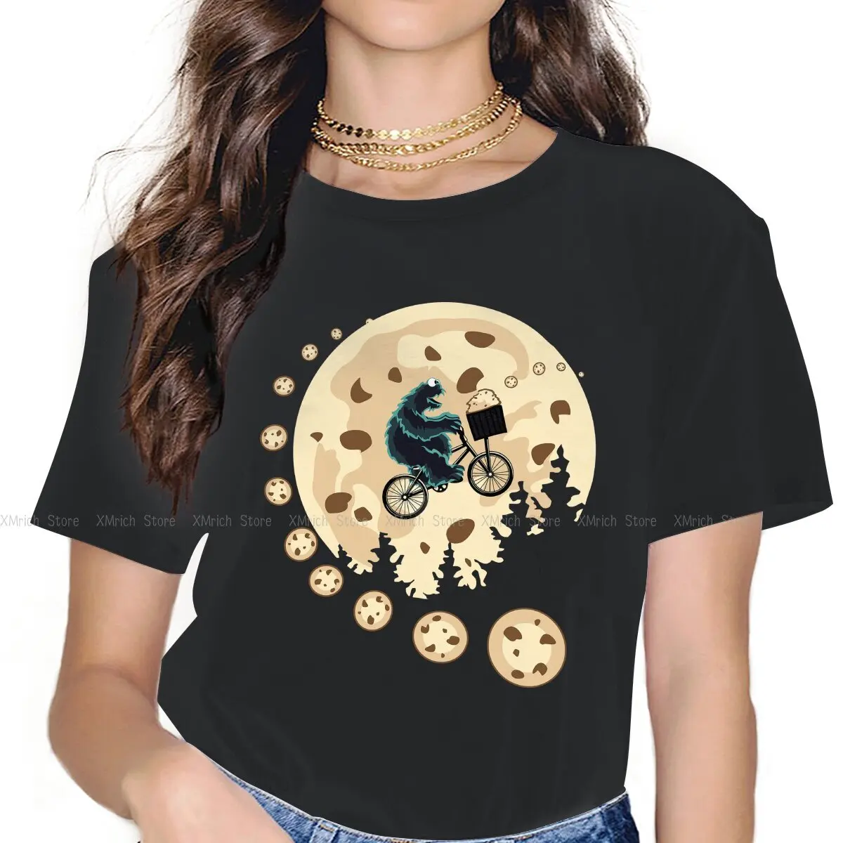 

Your Moon My Cookie Cute Girls Women T-Shirt Sesame Street 80s TV Series 5XL Blusas Harajuku Casual Short Sleeve Vintage