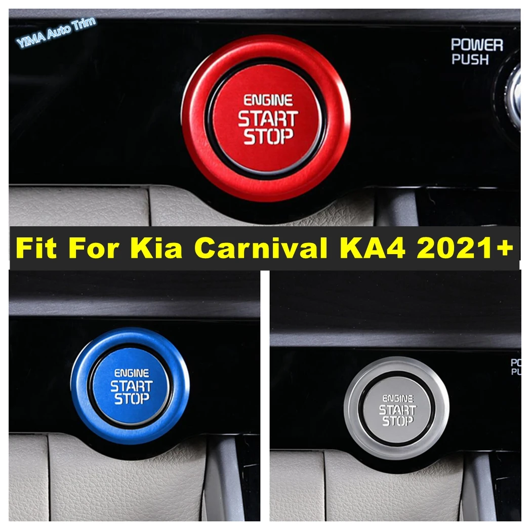 

Auto Engine One Start Stop Push Button Ignition Key Circle Sticker Cover Trim For Kia Carnival KA4 2021 2022 Interior Accessory