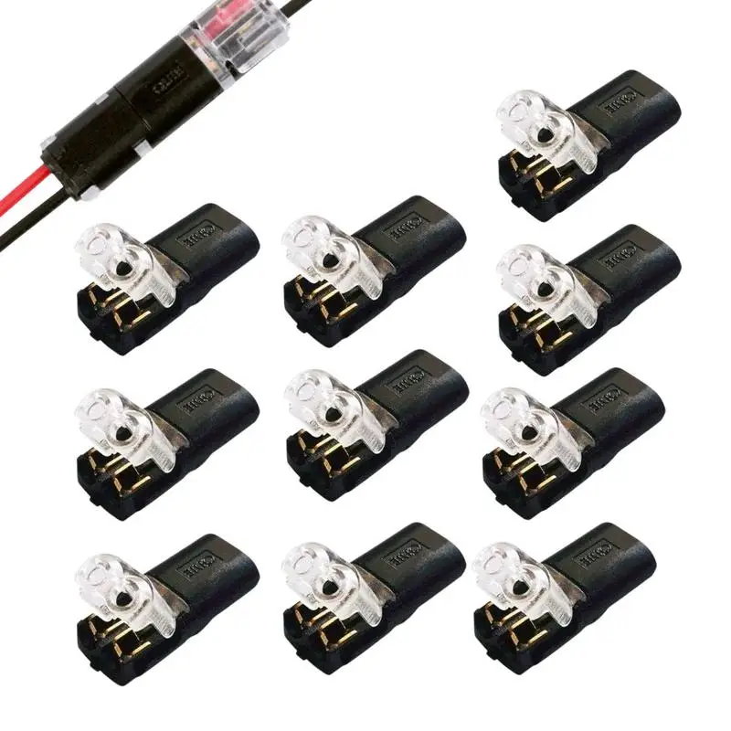 

10 Pieces Pluggable Wire Connector Quick Splice Electrical Cable Crimp Terminal No-Stripping Waterproof Wire Connector Terminal