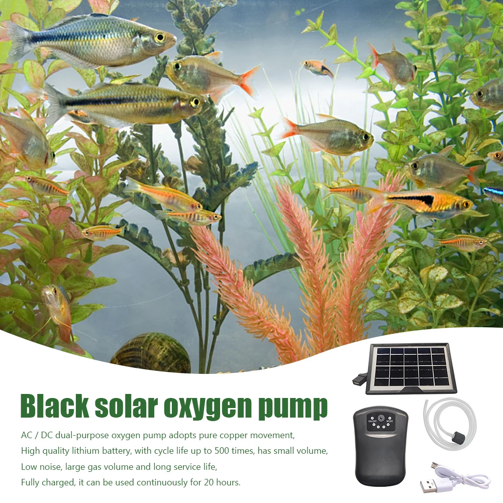 

Комплект воздушного насоса для аквариума, л/мин, Оксигенатор на солнечной батарее, коробка для рыбалки, кислородный насос для аквариума с за...