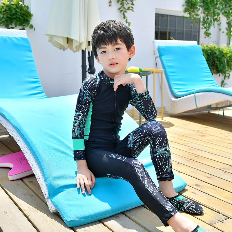 Children Two Pieces Quick-Drying Water Sport Swimwear Long Sleeve UV Protection UPF50+Athletic Surf Dive Shirt &Pants Beach Wear