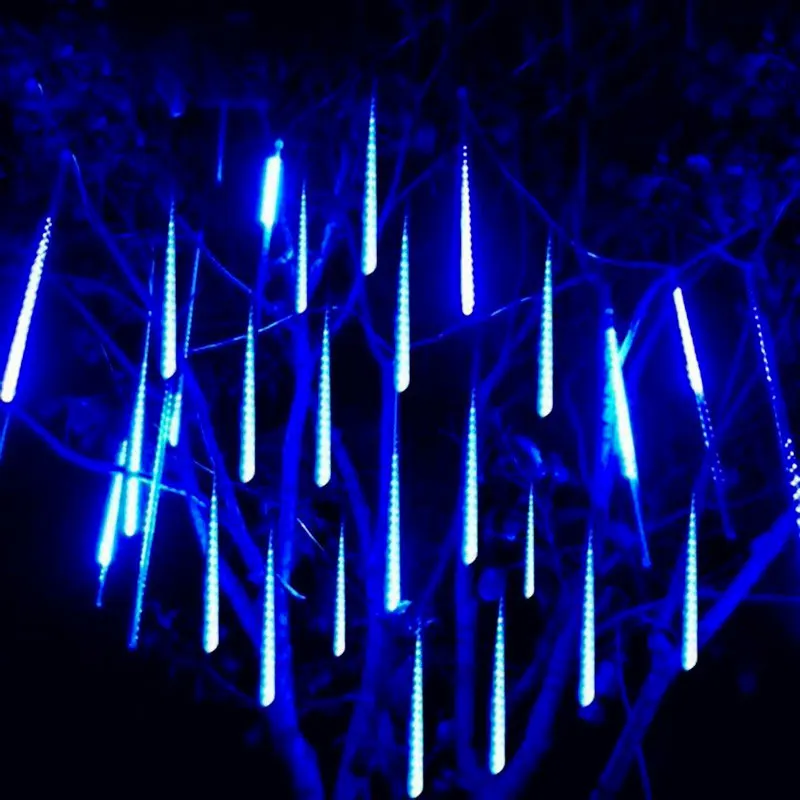 

30/50CM 8 Tubes LED Meteor Shower Rain Lights Waterproof Falling Raindrop Fairy String Light Christmas Holiday Party Patio Decor