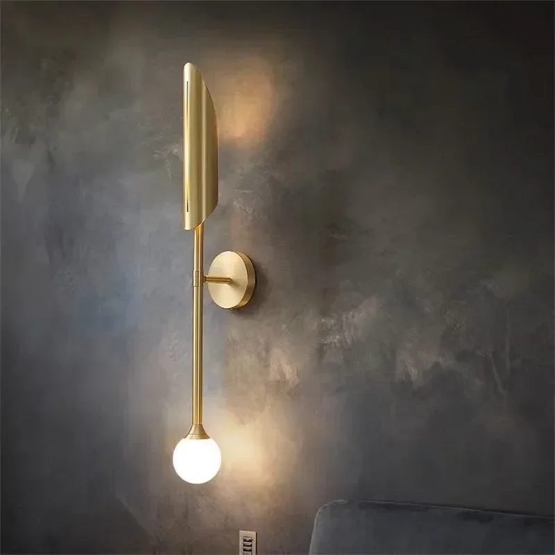 Скандинавский отель коридор металлический настенный светильник гостиная
