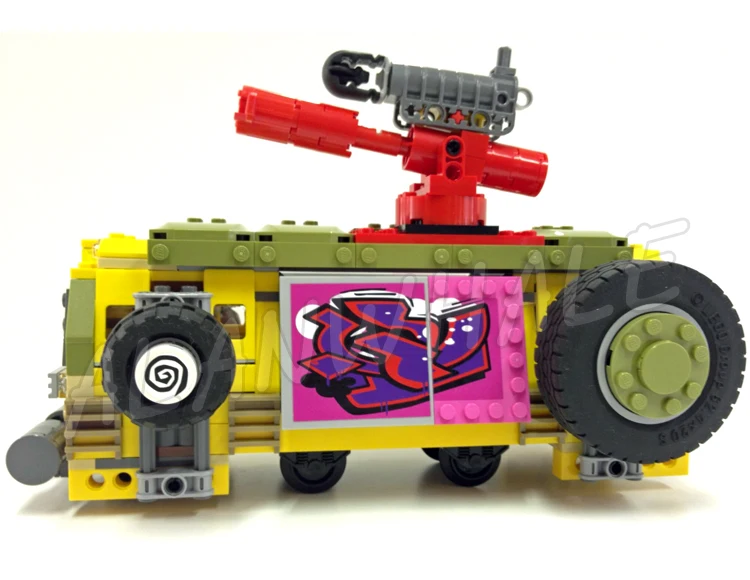 627 шт. черепаха Shinobi Shellraiser Street Chase доставка пиццы фургон растущее колесо 10211