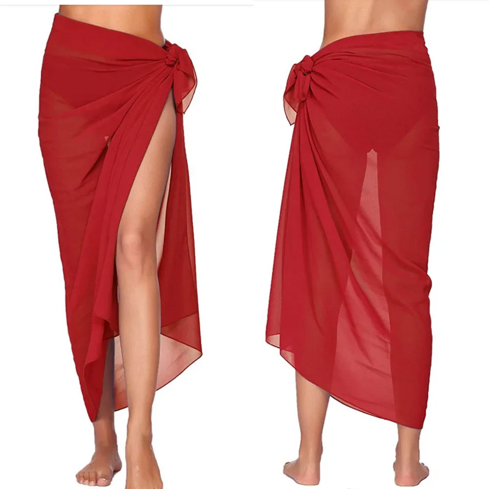 Сексуальные женские шифоновые купальники парео шарф кафтан саронг пляжная