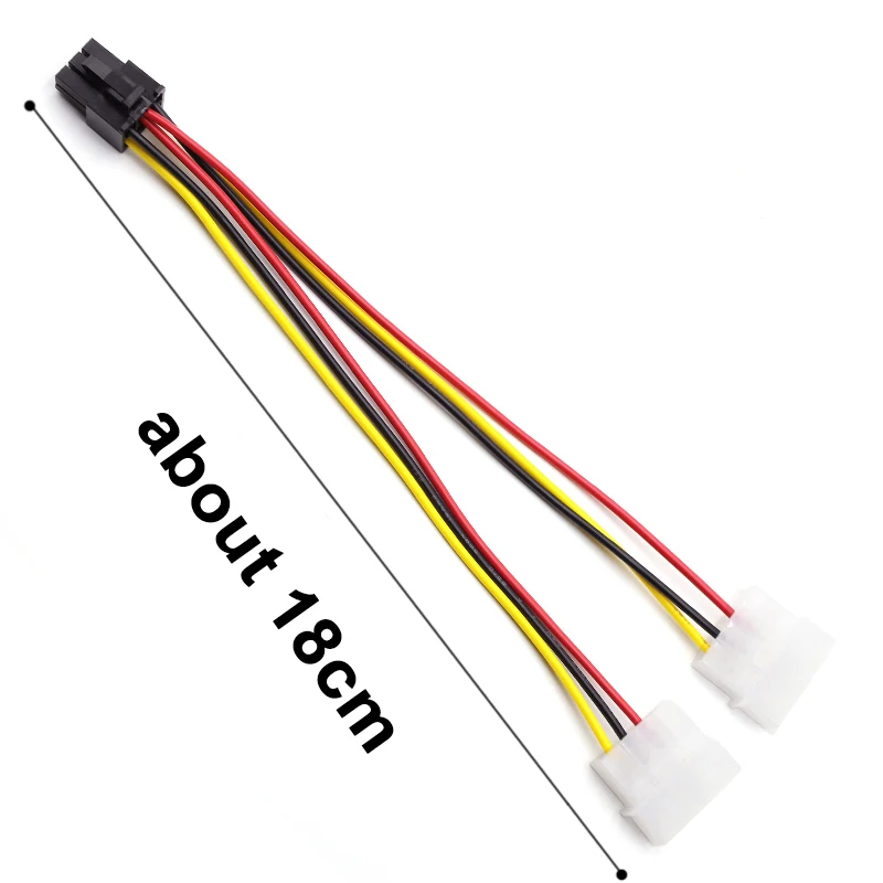 Кабель-адаптер питания IDE Dual 4pin Molex Male на 6 Pin Female PCI-E Y Molex IDE для видеокарт, 1 шт. (art.: 3920d99eb306b) - 3920d99eb306b