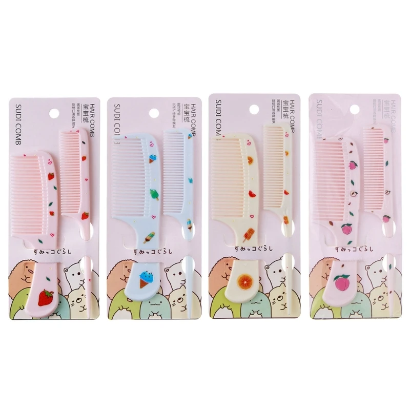 

2 шт./компл. симпатичная детская расческа для волос Антистатическая Расческа с Острым Хвостом для девочек Детская расческа для волос с фрукт...