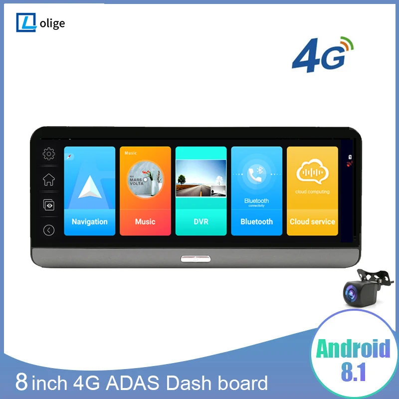 ADAS 4G видеорегистратор с поддержкой зеркала заднего вида, Автомобильный видеорегистратор с GPS-навигацией, регистратор с двумя объективами, черный ящик, мониторинг парковки, ОЗУ 2 Гб ПЗУ 32 Гб