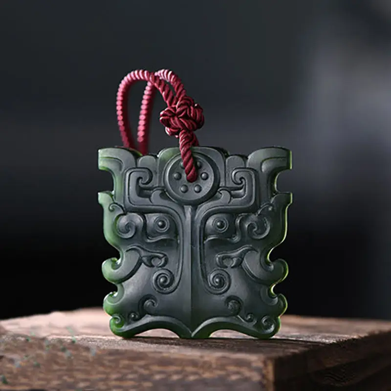 Hand-carved Pendant Bullish Natural Qingyu Exquisite Jade Stone Necklace Accessories Gift High Quality Jewelry