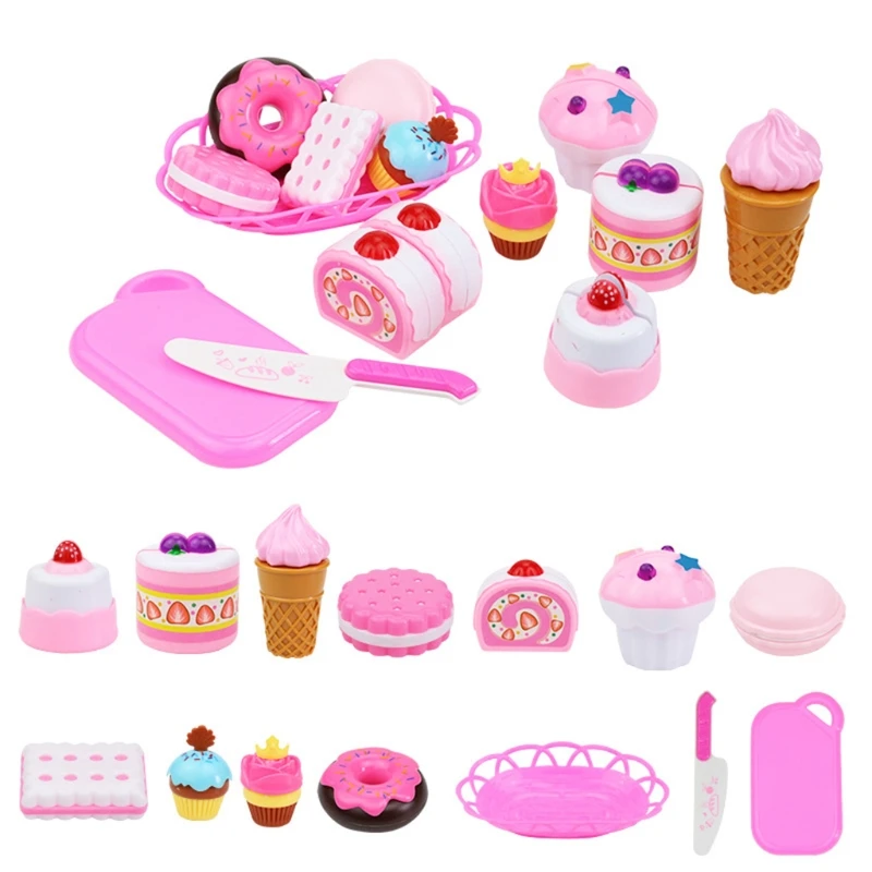 

Kid's Realistic Pastry Dessert Set Kitchen Ware for Toddlers Cooking Kitchen Ware Play Set Preschool Pretend Play Toy
