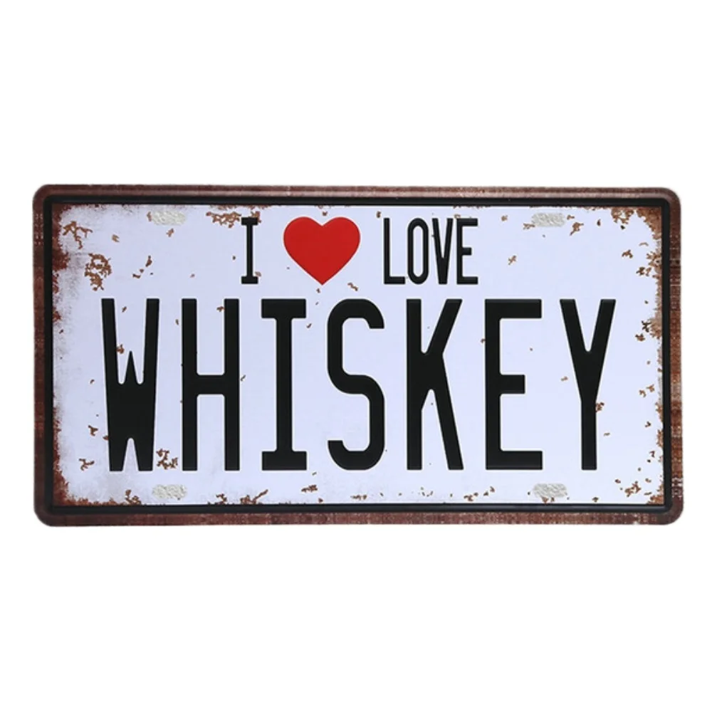 Винтажный металлический номерной знак, я люблю виски, пиво, покупок, мой женский стиль, кофе, Настенный декор, плакат
