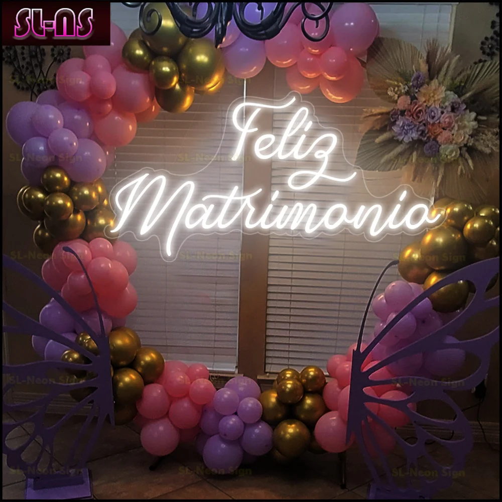 Оригинальная большая неоновая вывеска для свадьбы 70x35 см испанская светодиодная