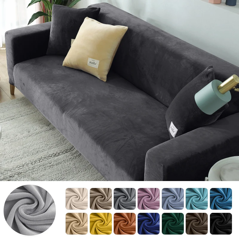 

1/2/3/4 Seat Velvet Plush Sofa Cover Stretch Wrap All-inclusive Sofa Cover for Living Room funda sofa Couch Cover ArmChair Cover